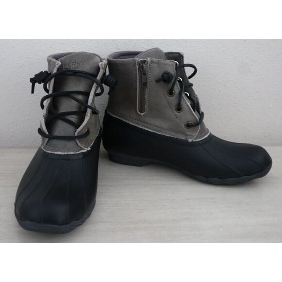 Sperry Top-Sider STS81732 Women's 7M Black/Gray Saltwater Core Duck Boots - Picture 11 of 12